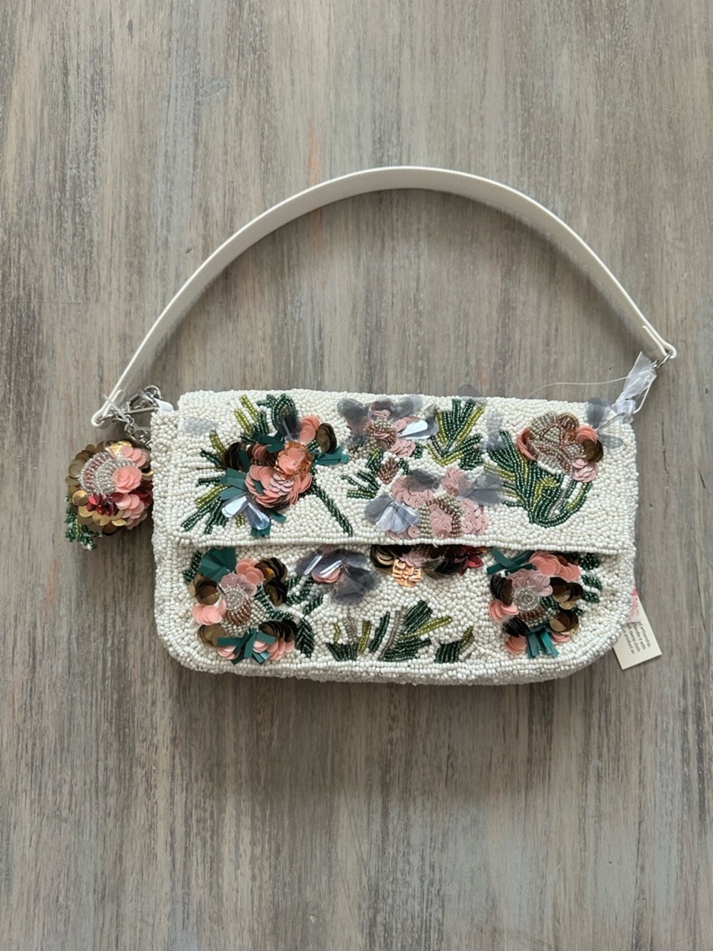 Made in India Beaded Floral Embellished Shoulder Bag